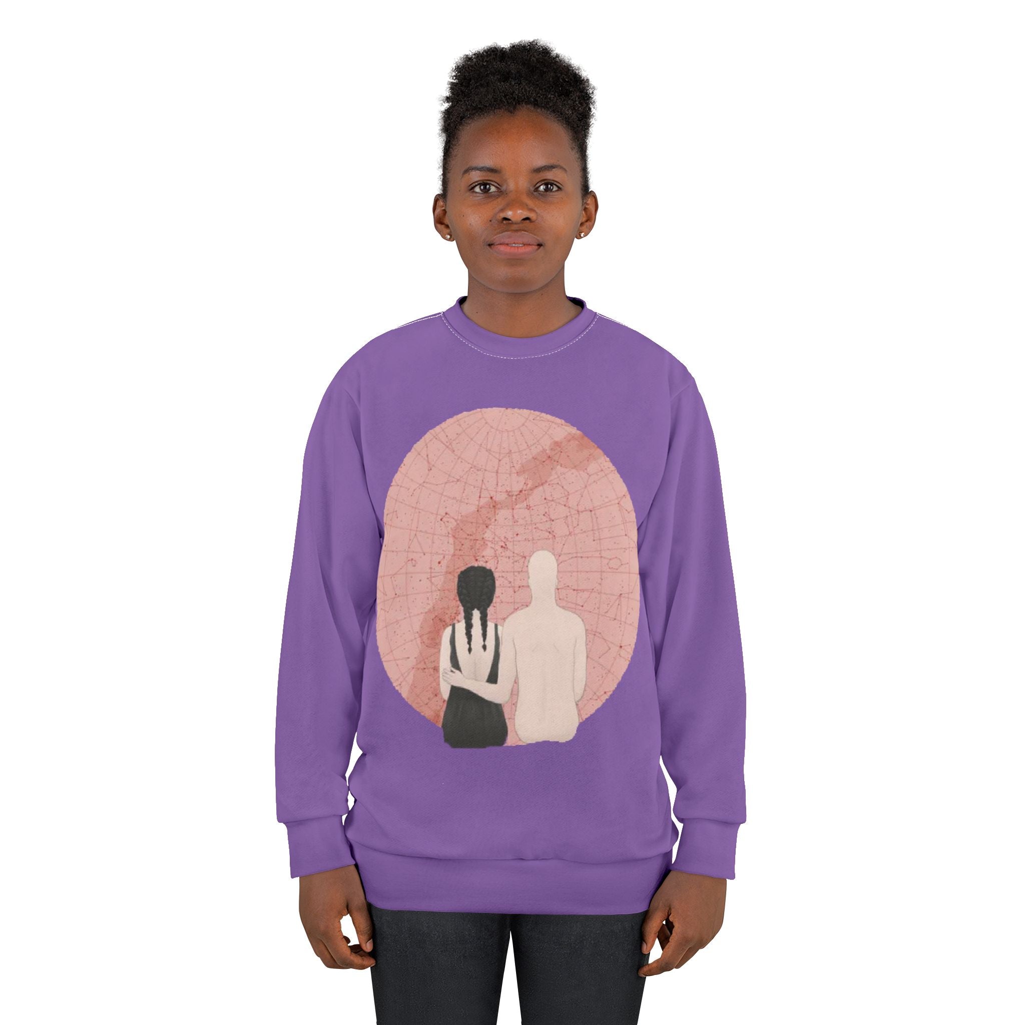 Couple with custom location and title | Unisex Crew Sweatshirt